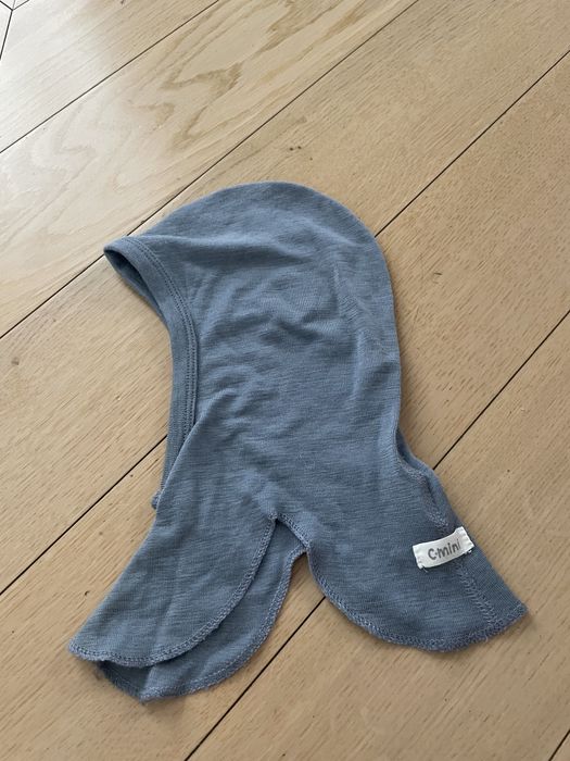 Kominiarka Cubus merino wełniana niebieska 1-2 latka