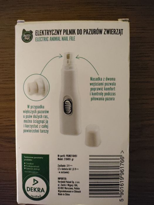 Pilnik elektryczny na pazurki nowy Activ Pet