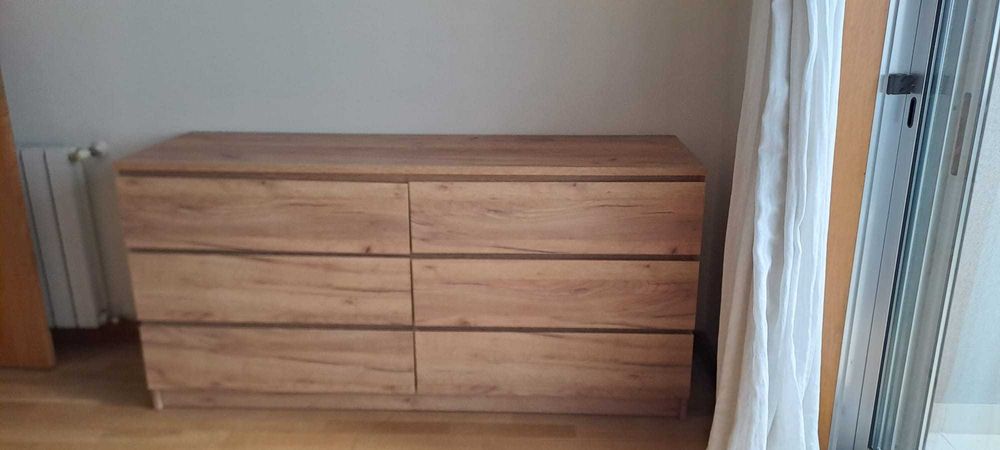 Cómoda L161 x A79 x P48 melamina carvalho selvagem natural