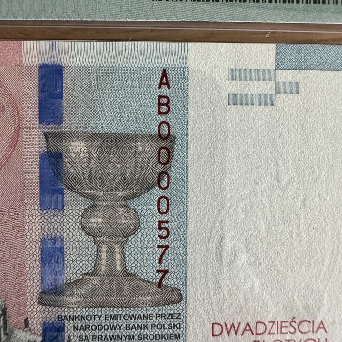 20 zł Chrzest Polski nr. 577 PMG 67 EPQ banknot 2016 NBP PWPW