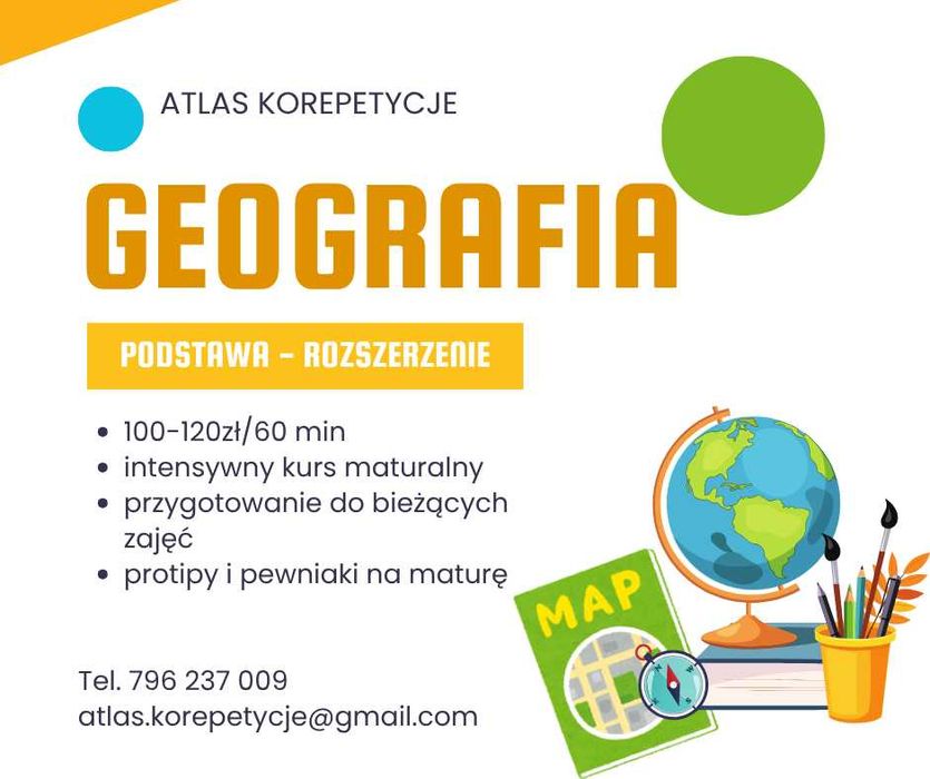 Korepetycje geografia online matura (u pracownika UW!)