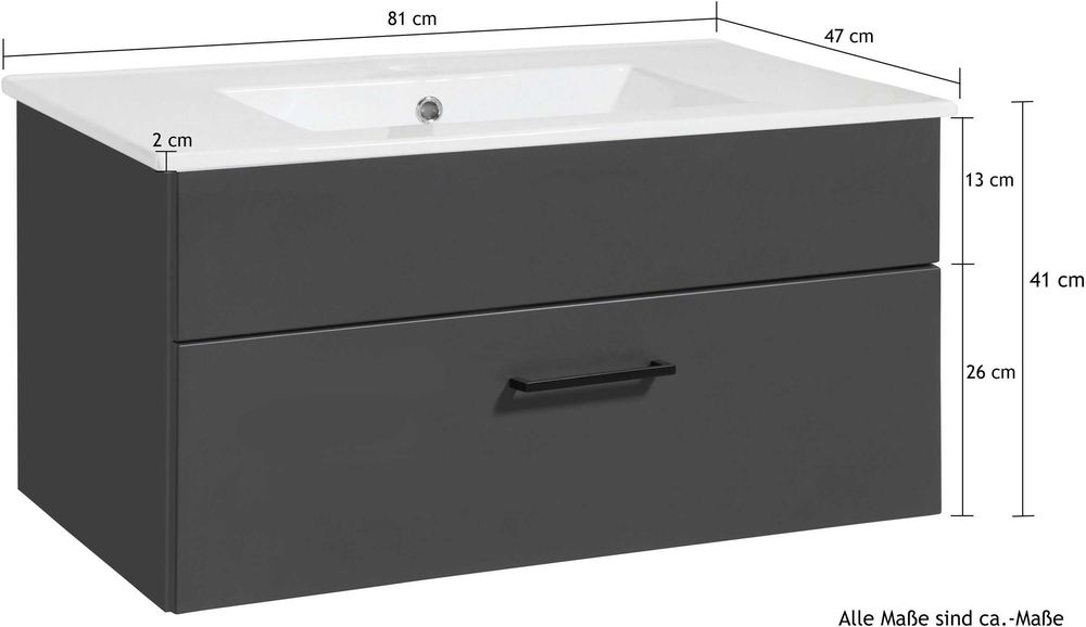 Szafka łazienkowa z umywalką ceramiczną WYSOKA JAKOŚĆ nowa 80x46