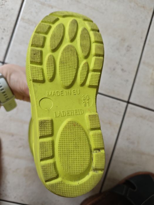Kalosze dziecięce gumowe z motywem pandy gumowce eva żółte 30 31