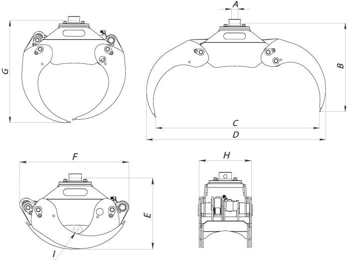 CHWYTAK 0.20 kleszcze do drewna Koparka PRZYCZEPA Żuraw HDS Dźwig KX28