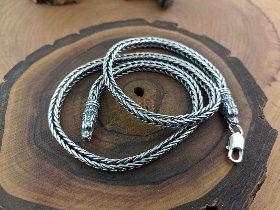 Срібний чоловічий ланцюг Колос Серебряная цепочка жгут 925 проба