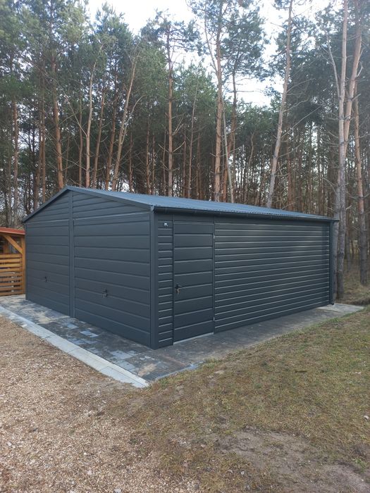 Garaż blaszany blaszak nowoczesny wygląd styl
