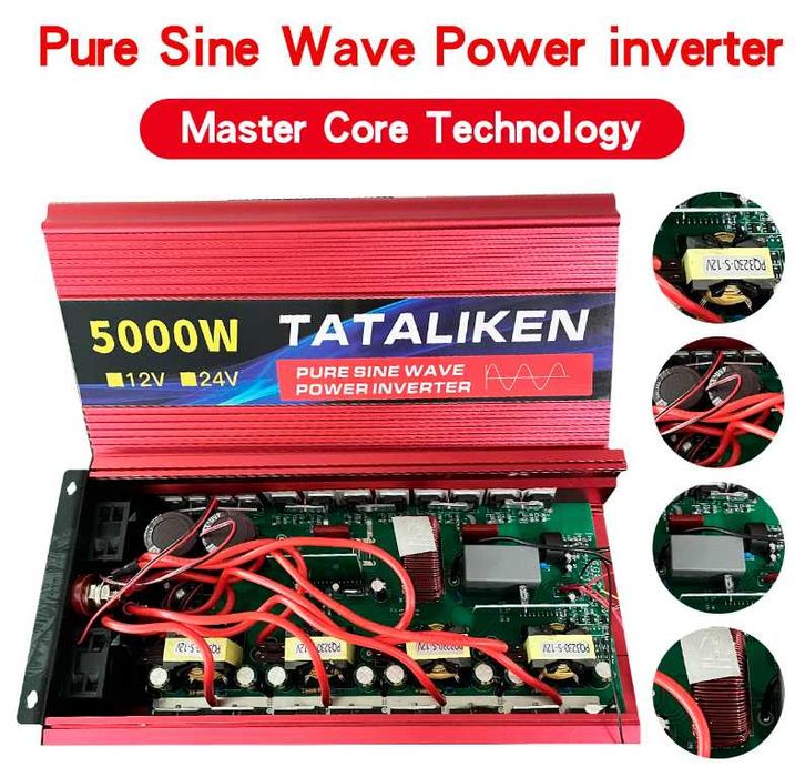 Інвертор 12/220в. Чиста сінусоїда. Потужність 5000Вт. Інвертер 5000W.