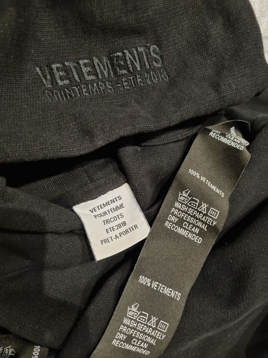 Bluza damska Vetements S 36 M czarna z kapturem hoodie