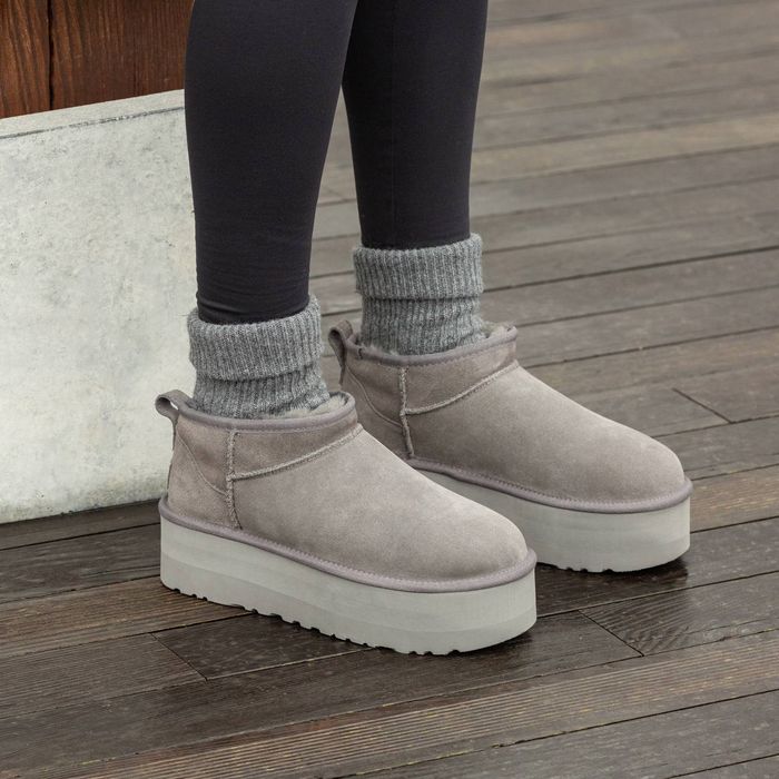Кросівки Кроссовки UGG Classic Ultra Mini Platform Boot Grey Серый Сірий Кросовки Демісезон