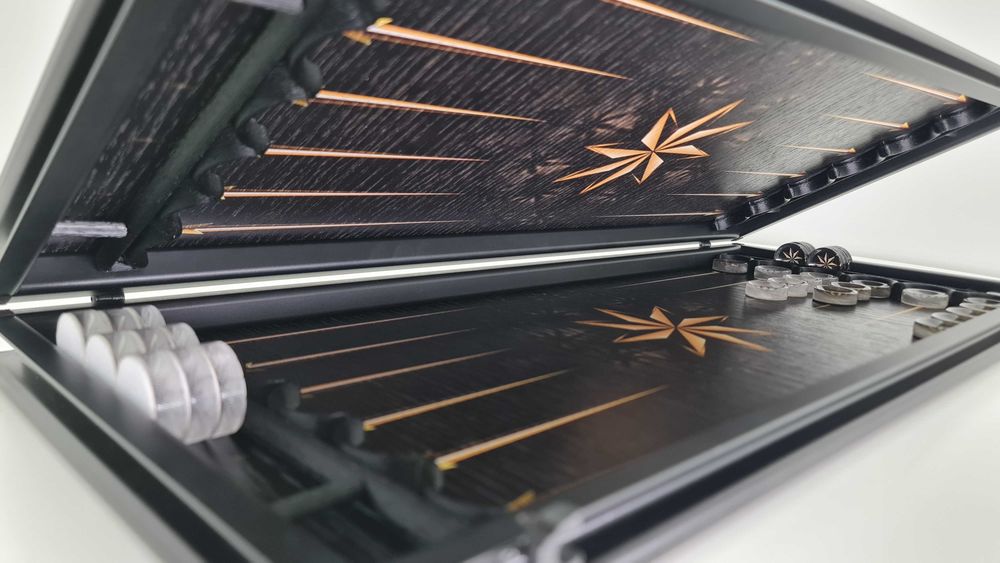 Нарды шпон Дуба. Дизайн роза ветров. Стильный подарок мужу, мужчине.