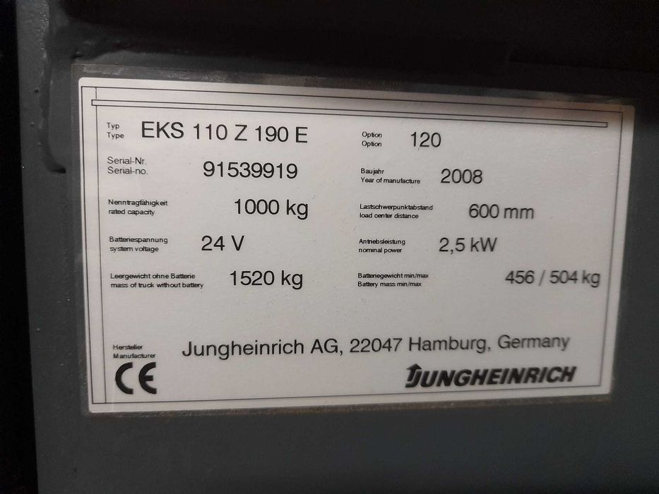Wózek widłowy JUNGHEINRICH systemowy do kompletacji stan bardzo dobry