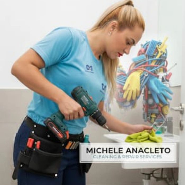 Trabalho com reparações e limpezas