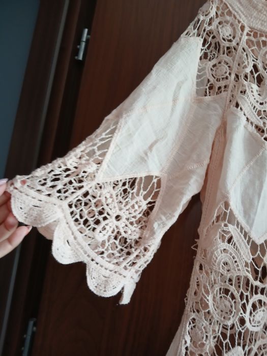Pareo Pudrowo Różowe na Strój kąpielowy L