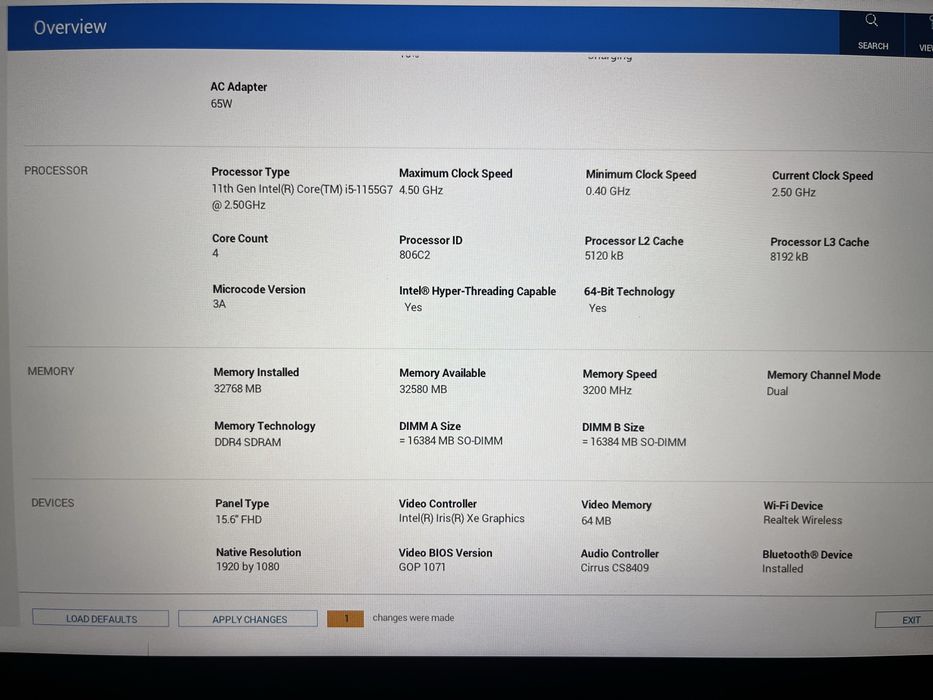 Dell Inspiron 15 3520 i5 / 32 ГБ ОЗП / SSD 1 ТБ / Стан відмінний
