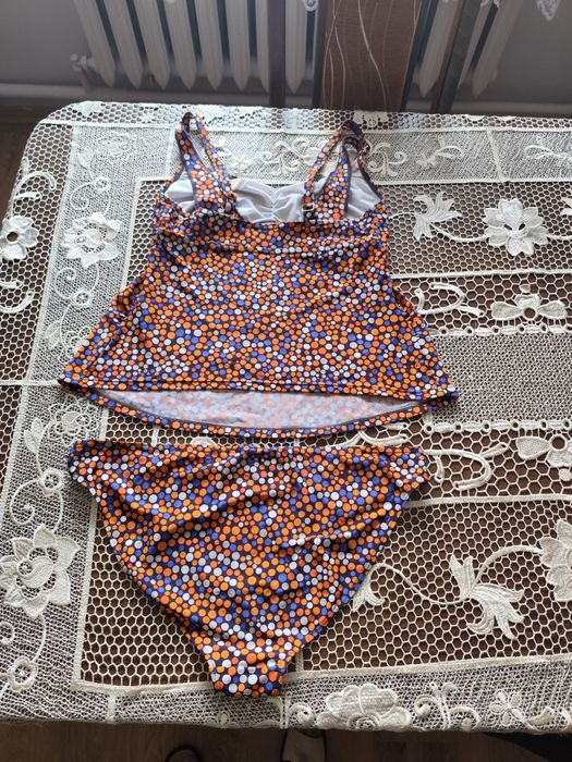 Dwuczęściowy kostium kąpielowy tankini do karmienia na regulowane rami