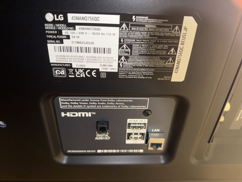 Televisão Smart TV LG 43Nano756QC