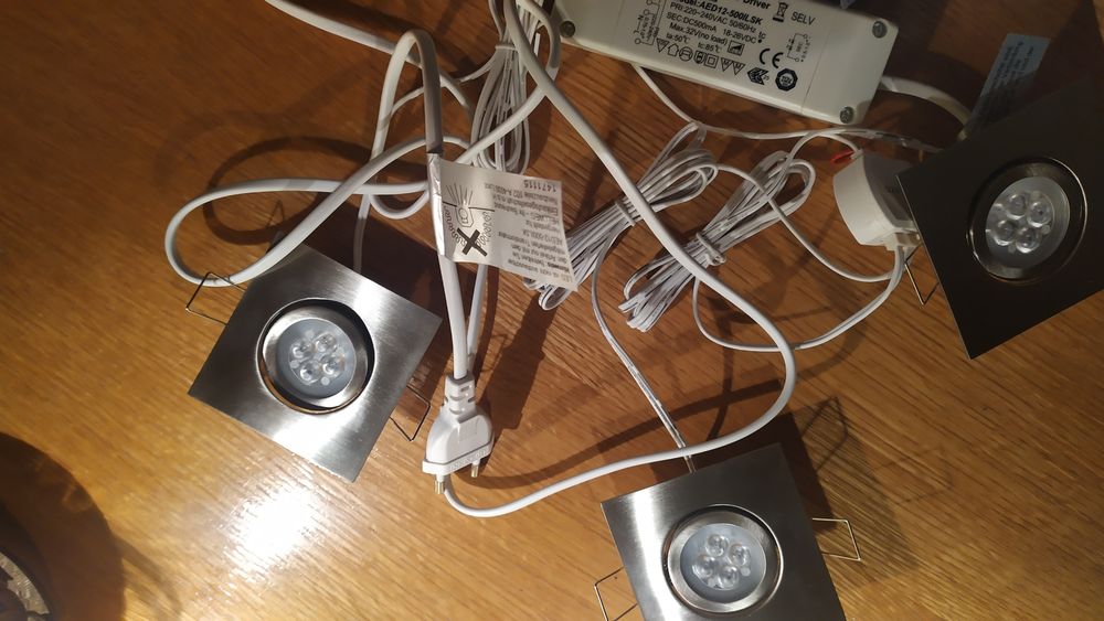 Lampy,3 Punkty ledowe  podsufitowe -solidne, trwałe