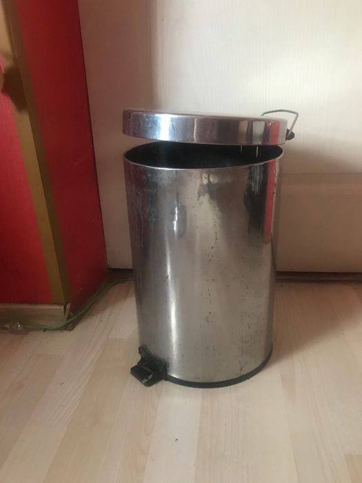 БОЛЬШОЕ МУСОРНОЕ ВЕДРО 12 литров из Нержавеющей Стали с Педалью