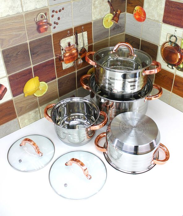 Komplet garnków Elitehoff E-4611 4 szt. stal nierdzewna 6L