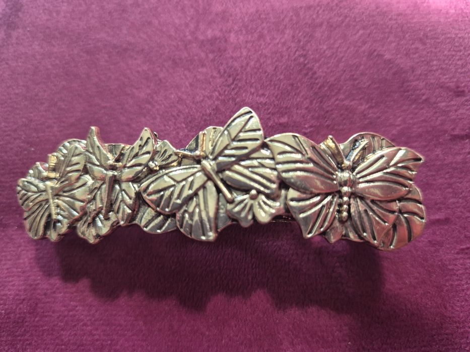 Srebra metalowa klamra do włosów,8 cm