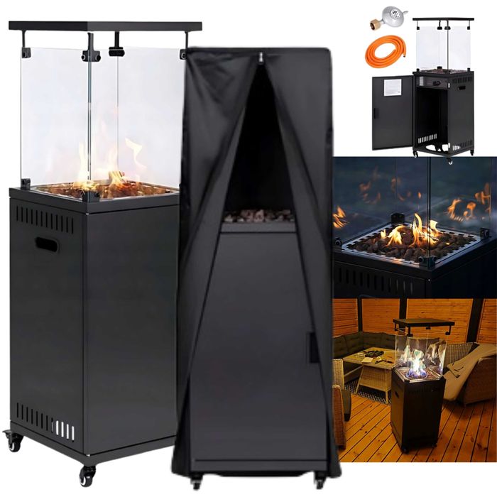 Ogrzewacz gazowy tarasowy promiennik parasol grzewczy z pokrowcem FV