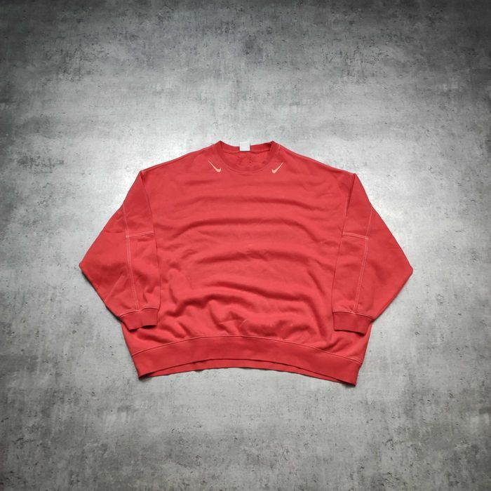 MĘSKA Bluza +Size 2/3XL Szeroka Logo Nike bez Kaptura Koralowa Sport