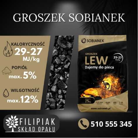 Węgiel groszek SOBIANEK LEW 29 workowany TRANSPORT GRATIS