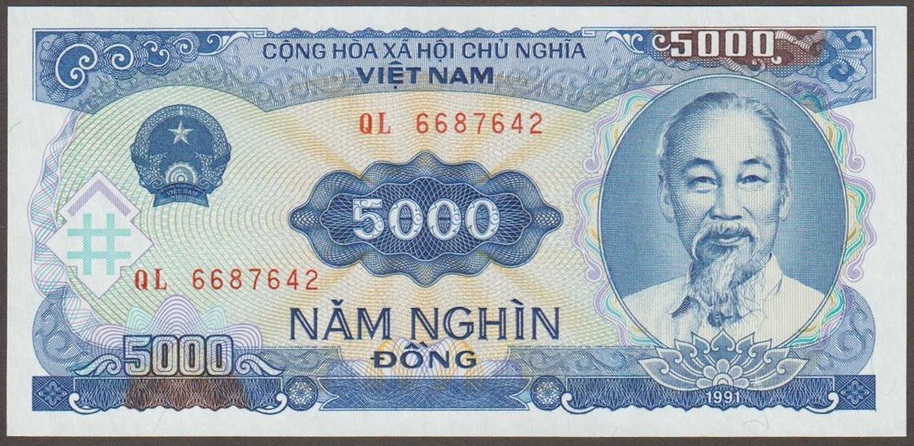 Wietnam 5000 dong 1991 - OL - Ho Chi Minh - stan bankowy UNC