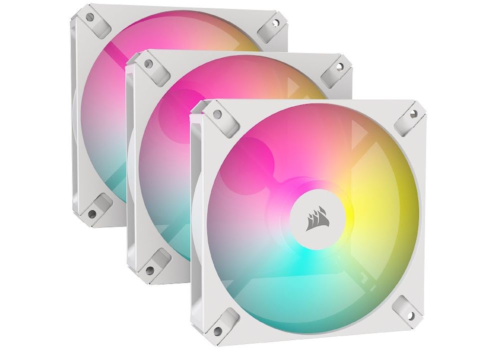 Zestaw wentylatorów Corsair iCUE AR120 RGB Digital White 3×120 mm (CO-9050169-WW)