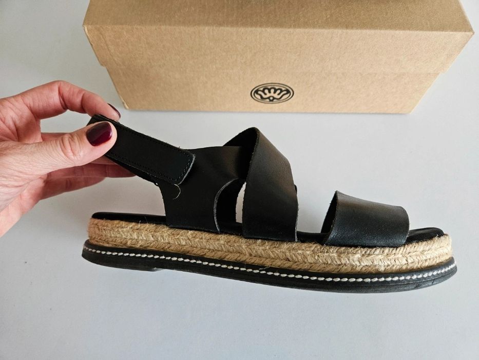 Shabbies Amsterdam Sandały espadryle 100% skóra + juta r.39