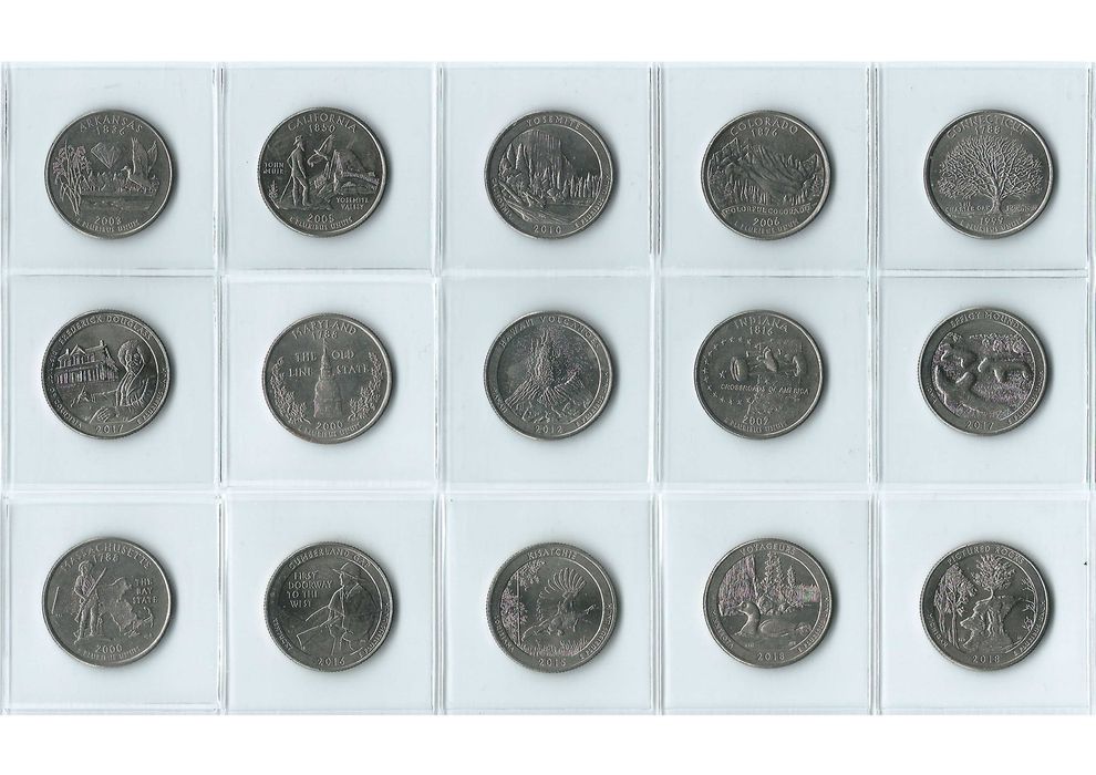 Monety USA, 1/4 dolara, 39 sztuk