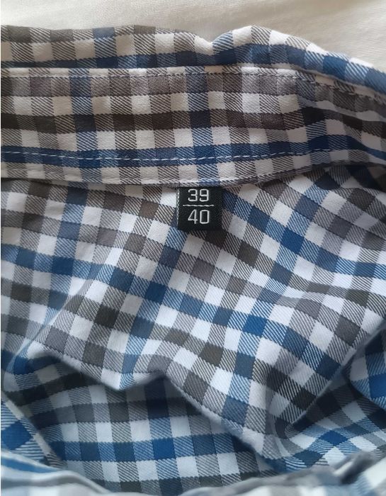 Koszula długi rękaw krata Tchibo r. 39/40 M regular zwymiarowana