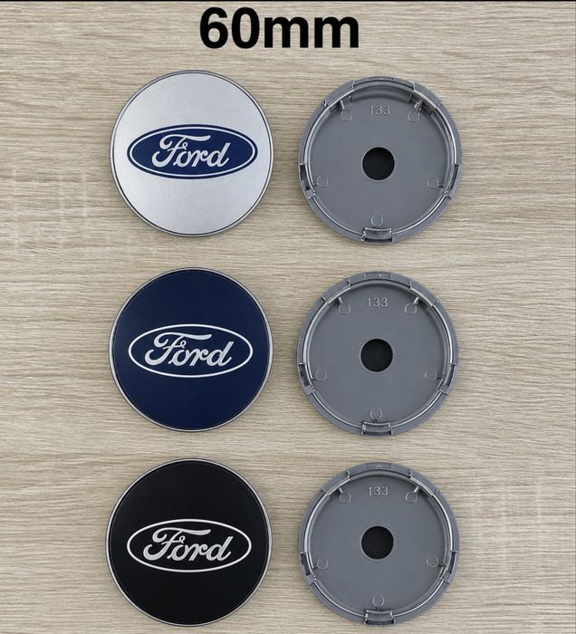 Conjunto Centros Tampas Ford 54mm 56mm 60mm 63mm 65mm 68mm