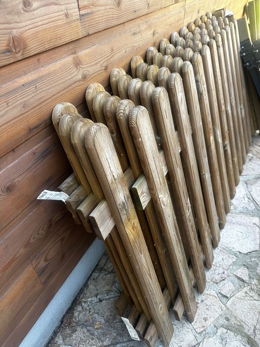 Płot sztachetowy 100x180cm 5 przęseł 6 słupów 6 kotwa wbijana