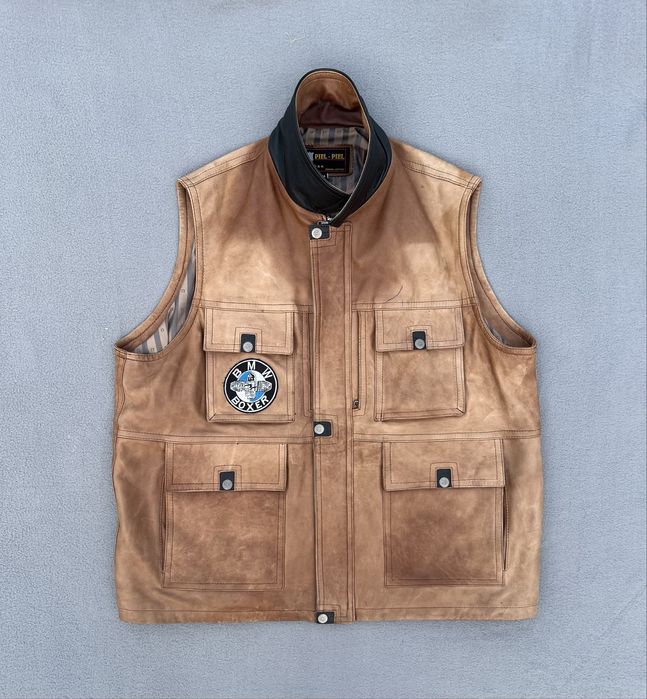 Kamizelka skórzana biker BMW Boxer roz. 54