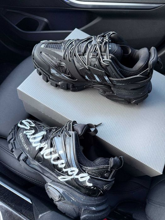 !SALE! Balenciaga Track Signature Black White 36 37 38 39 40 41 42 43