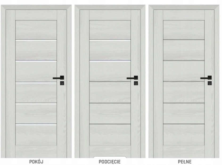 Drzwi wewnętrzne Chicago Windoor z szybkami Przylgowe bezprzylgowe