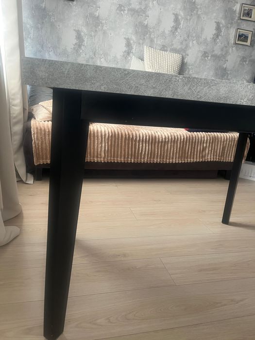 Stół rozkladany szary beton 120/80 Loft Industrial