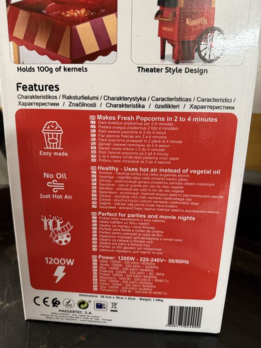 Máquina de pipocas  Hager