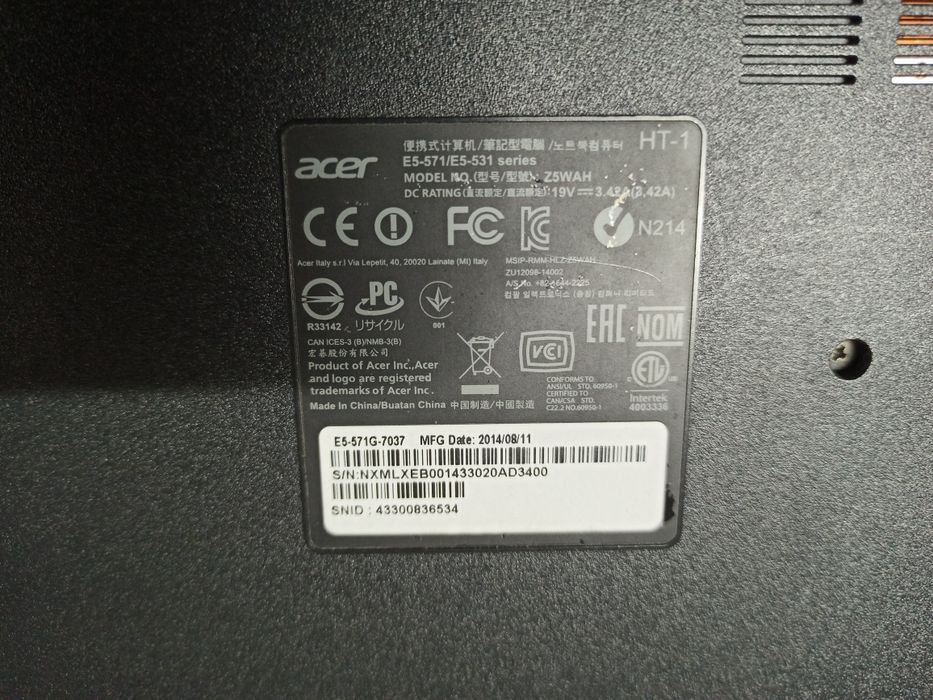 Notebook Acer V3-572/E5571