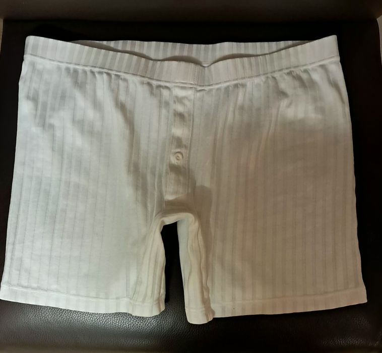 Białe bawełniane szorty bokserki spodenki