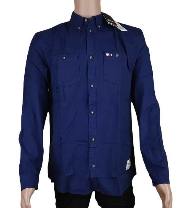 Męska koszula Tommy Jeans Oxford Shirt Classic granat Hilfiger nowa -M