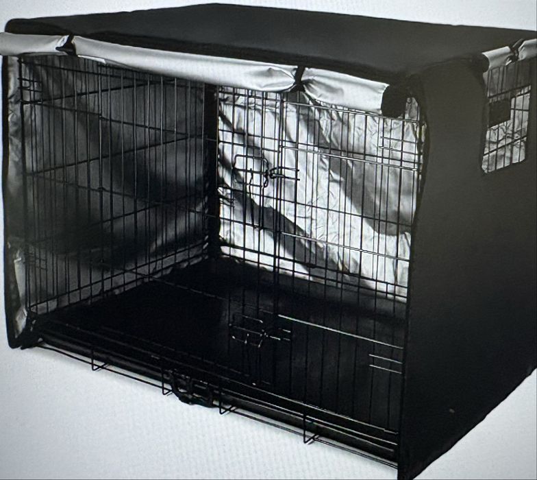 Capa preta de gaiola cão impermeavel