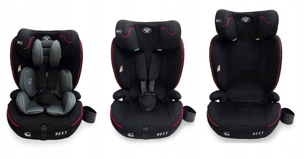 NOWY - Fotelik samochodowy 3-36kg - 75-150cm wkładki podstawka uchwyt