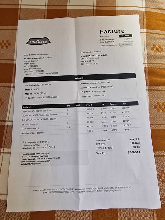 Audi A4 2.0 Tdi stage 1  180cv. 2014 matricula francesa