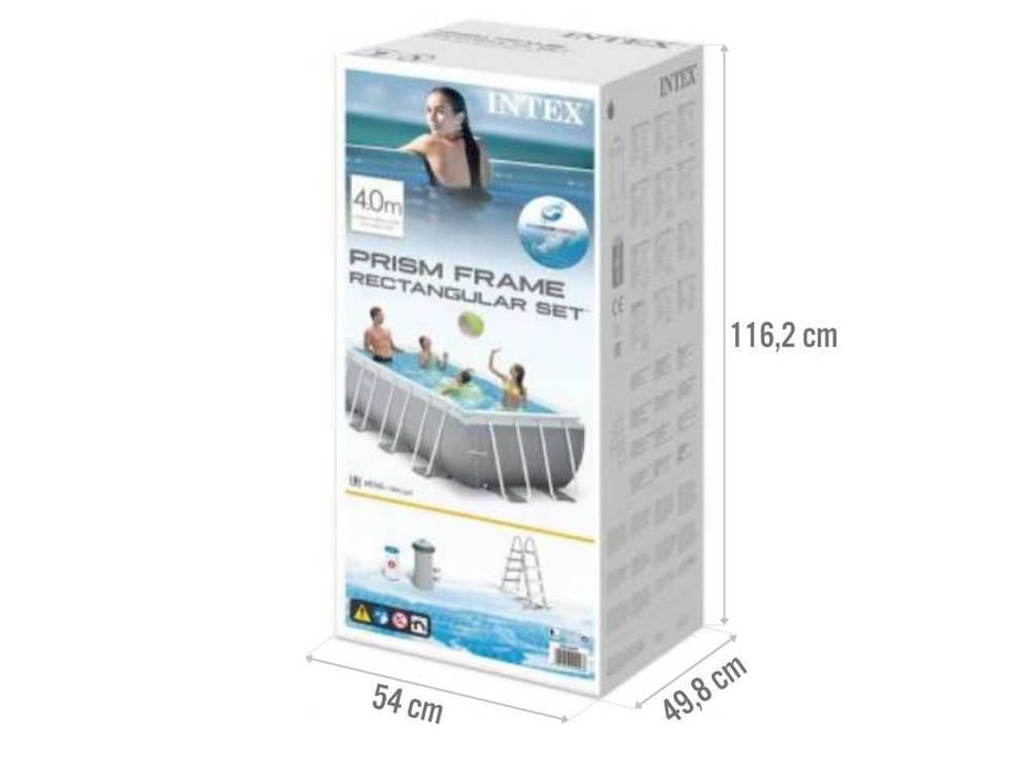 Бассейн Intex 26788 с лестницей и фильтр-насосом 400-200-100 см
