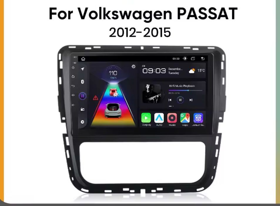 Rádio Android Volkswagen Passat 2012-15 Carplay GPS wifi BT NOVO