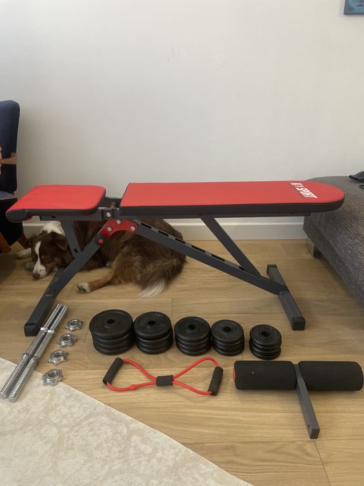 Ławka regulowana ksport + zestaw obciążenia żeliwnego