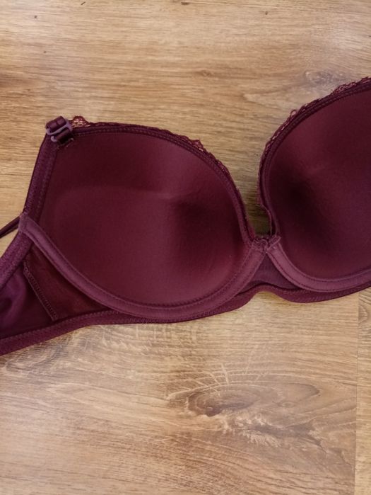 Biustonosz 80B push up bordowy