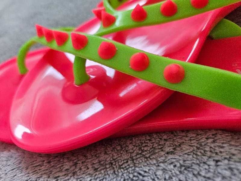 NEW klapki basen neon fluo japonki 24cm